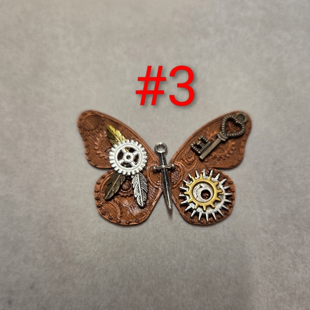 Armor Of God Steampunk Butterfly Brooch - Picture 5 of 5